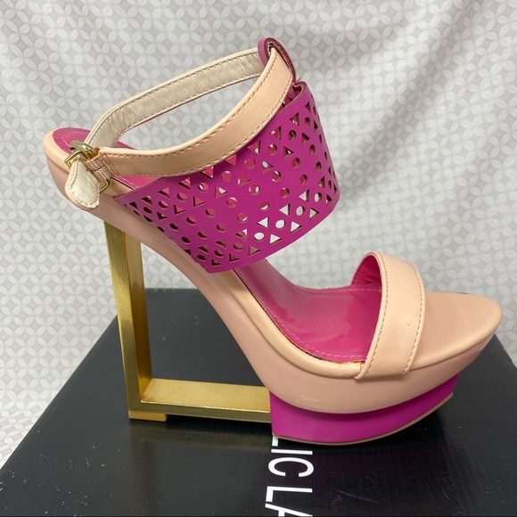Shoe republic LA GAL pink gold platform heels - Picture 6 of 15